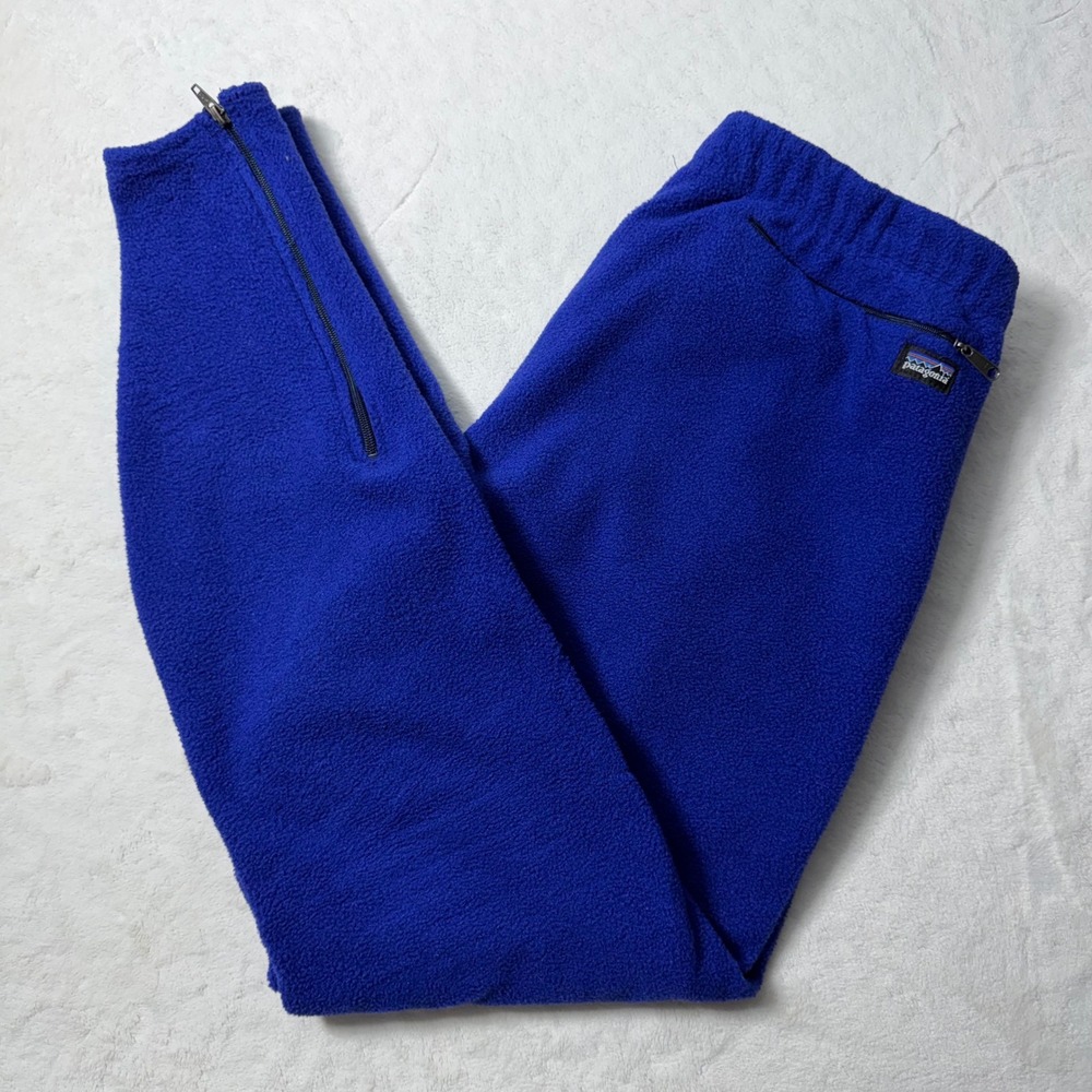 Vintage Patagonia Fleece Pants Womens Large Purple Ankle Zip Made in USA 90s